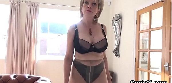  Unfaithful british mature lady sonia presents her enormous jugs